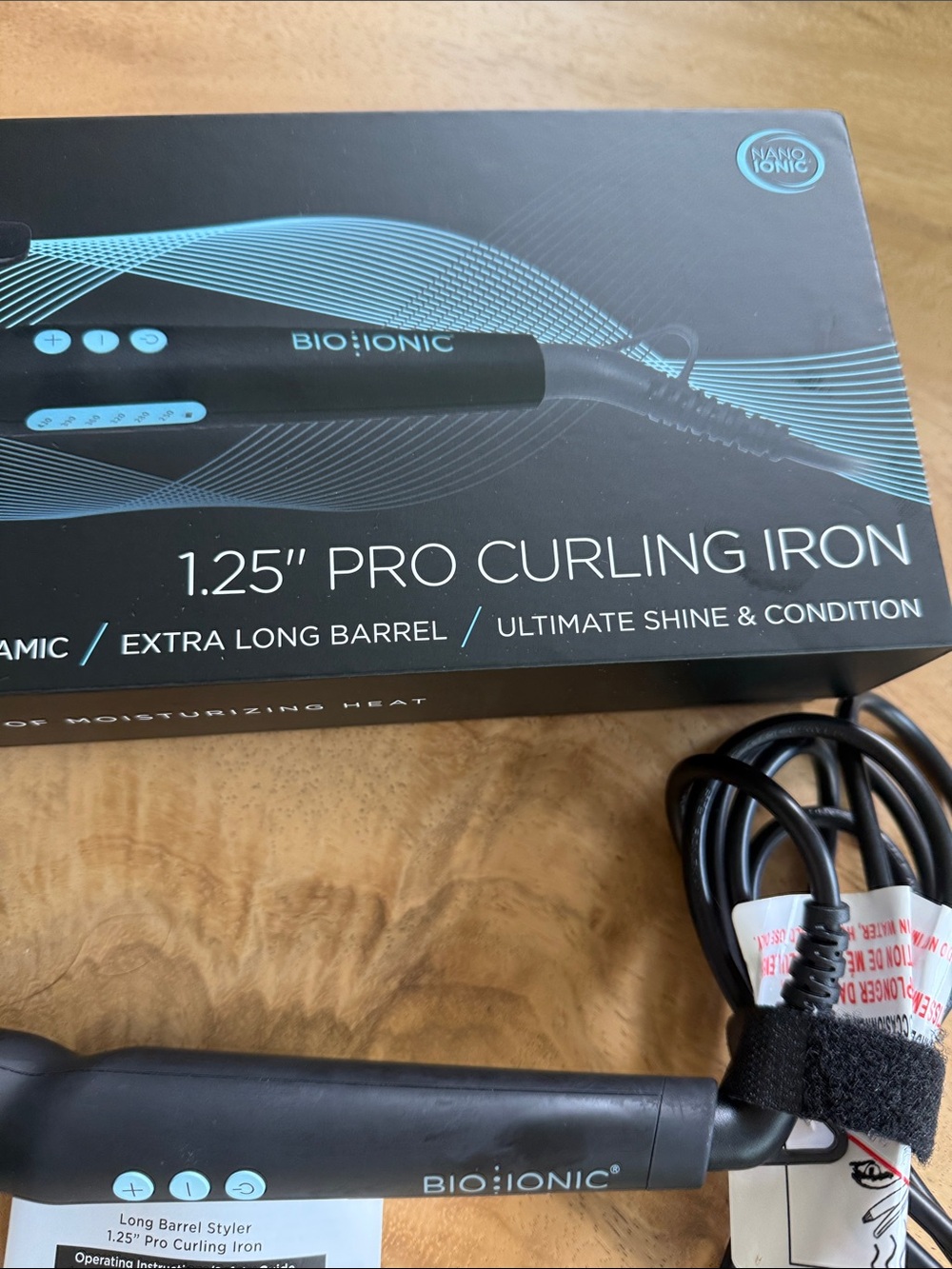 Bio Ionic 1.25" Pro Long Barrel Curling Iron - Black - Picture 3 of 5
